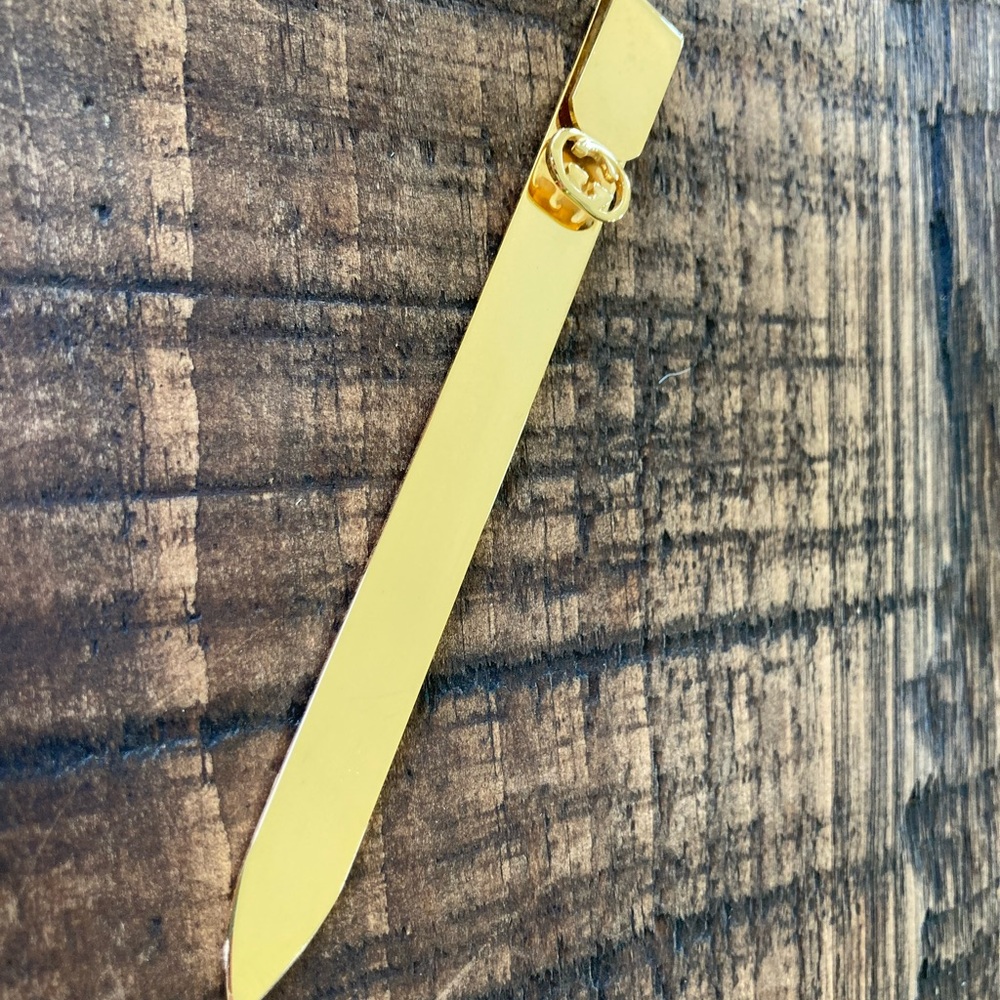 Gucci Black Leather Bookmark with Gold Accent - Picture 11 of 11